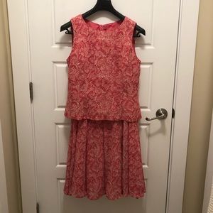 🇨🇦 LINEA DOMANI Vintage 100% Cotton,Sleeveless Top and Full Skirt Set Snake Skin